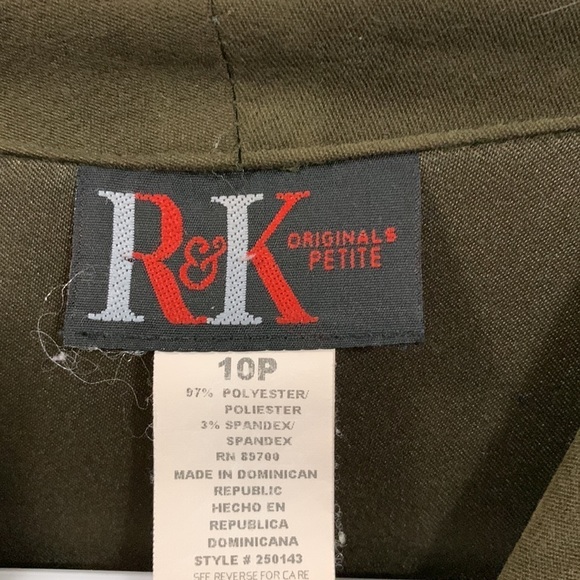 R & K originals olive green jacket, very soft & soft on inside too, good cond - Picture 2 of 4